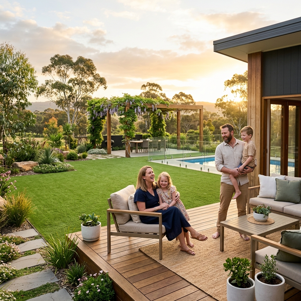Beautiful landscaped backyard - Contact Urban Landscaping for a free quote